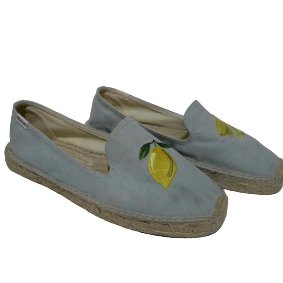 Soludos Shoes - Soludos Lemon Embroidered Espadrilles Slip On Shoes Platform Loafers
